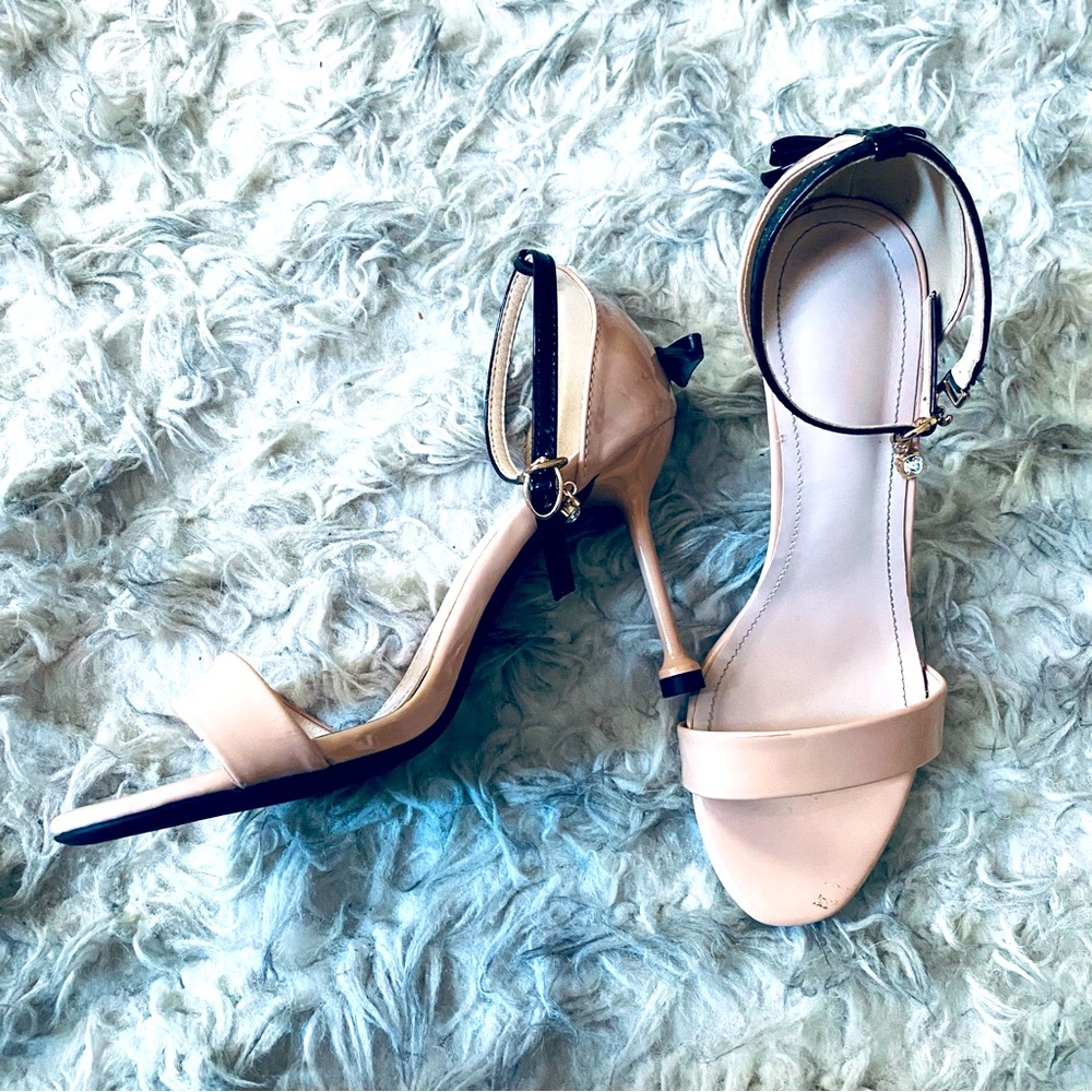 SHEIN Women's Black & Nude Strappy Ankle High Heel Stiletto Shoes Size 8